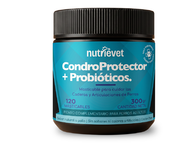 Bote Nutrievet CondroProtector con Probióticos, 120 masticables